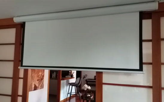 instalacion telon electrico proyeccion 153 153 centimetros